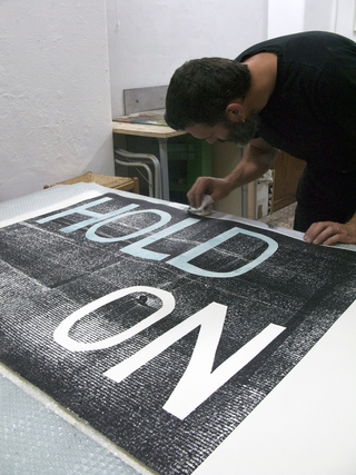 Tu sei un albero io sono un sasso, Ultime fasi di stampa in atelier.