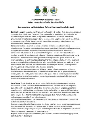 Nuêter – Costellazioni nelle Terre Matildiche, 2025. Conversazione Ilaria Turba, Daniele De Luigi.
